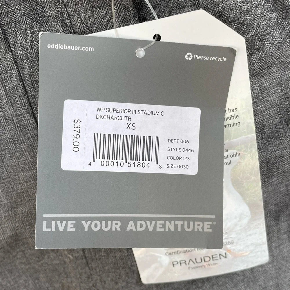 Eddie Bauer Superior III Stadium Down Parka Coat | Gray | PXS | $379 MSRP - Picture 6 of 16